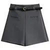 Shorts de Alfaiataria Soltos de Cintura Alta para Mulheres Primavera/Verão 2026 Novo Versátil para o Trabalho Petite High-End Calças de Barra Larga Linha A
