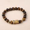 Comercio Exterior Sudeste Asiático Transfronterizo Cobre Chapado en Oro Ojo de Tigre Pulsera para Hombres y Mujeres Cristal Rosa Pulsera Pixiu Venta al por Mayor