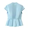 Moda europea y americana transfronteriza para mujer AliExpress INS artículo más vendido top halter de punto acanalado con hilo metálico + conjunto de falda midi
