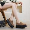 Sapatos Casuais para Mulheres 2026 Primavera e Outono Novo Estilo Mocassins Bico Redondo Slip-On Dupla Utilização Sapatos Preguiçosos Plataforma de Solado Grosso Design Simples