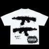 Camiseta Redonda de Manga Corta con Estampado de Graffiti en Inglés 2026 Top Versátil Estilo Casual Top de Algodón Más Vendido