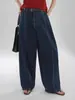 Jeans de Nuevo Estilo para Mujer de Principios de Primavera con Parches y Degradado en Forma de Guadaña, Pantalones Anchos Estilo Retro Americano, Pantalones Sueltos de Guadaña de Moda High Street