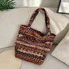 511241 Bolso de Hombro Retro de Felpa para Otoño e Invierno Bolso Reversible para el Trabajo y Ropa de Trabajo Bolso de Lona Bolso para Estudiantes