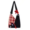 Bolsa de Lona Estilo Coreano Popular de Alta Aparência Gatinho Fofo para Mulheres, Bolsa de Ombro Único Transversal, Bolsa Tote de Grande Capacidade com Laço