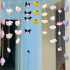 Color Macarrón Juguetes Educativos para Niños Decoración de Habitación de Boda Cortina Cortina Suministros de Arreglo Cortina de Puerta de Habitación de Niña Estilo Girly