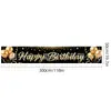 Novos adereços de decoração de aniversário transfronteiriços: Bandeiras decorativas de poliéster 100D, tecido para fundo de aniversário, faixas e dísticos personalizados