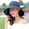 Sombrero de Paja de Ala Ancha para Mujer, Protección Solar para Vacaciones de Verano, Sombrilla para Viajes a la Playa, Sombrero de Pescador tipo Cúpula, Casual y Versátil