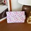 Estilo Pastoral Estampado Floral Bolsa de Maquillaje Bolso de Mano de Tela Gran Capacidad para Viaje Bolsa de Almacenamiento para Artículos de Tocador Flores Pequeñas