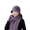 Chapéu quente de novo estilo para mulheres de meia-idade e idosas, chapéu de lã de outono e inverno, pelo de coelho de vovó, forrado com fleece, espessado, chapéu quente