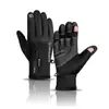 Guantes transfronterizos de otoño e invierno con tapa abatible para dos dedos sin dedos pantalla táctil cremallera pesca ciclismo deportes al aire libre forro polar a prueba de frío y cálidos