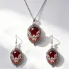Conjunto de Brincos e Colar Cruzado Morcego Vampiro Gótico Venda Quente Colar de Atmosfera Presente de Halloween