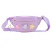 Nova bolsa infantil para menina, macia, fofa, com estampa de coelho de desenho animado, bolsa transversal casual, bolsa de cintura com estampa de estrela para menina, moda