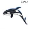 Adesivos de pano de bordado dos desenhos animados Acessórios de vestuário infantil Adesivo bordado furo Patch Tubarão bonito golfinho baleia azul