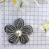 Patch de Tecido Flor de Strass Pérola Estilo Coreano Elegante DIY Artesanal Versátil Grampo de Cabelo Tiara Flor para Sapato Acessórios de Roupa