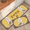 Conjunto de Tapetes para Piso de Cozinha, Tapetes de Pé de Veludo Cristal Absorventes de Água e Óleo, Tapetes Longos para Entrada, Tapetes Domésticos de Desenho Animado de Natal