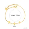 Pulseira de Estrela de Quatro Pontas Europeia e Americana Transfronteiriça Pulseira de Corrente Cruzada Pulseira de Aço Inoxidável Banhada a Ouro 18K Venda Direta da Fábrica