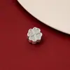 Plata de Ley 999 Plata Pura Plata Dura Estéreo 3D Barniz para Hornear Trébol de Cuatro Hojas Cuentas de la Suerte Cuerda Trenzada Hecha a Mano DIY Cuentas Sueltas Accesorios para Cuentas