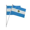 En stock, No. 8, 14*21 cm, Bandera de mano de Argentina con mástil, Bandera del Mundial, Banderas pequeñas de varios países, Hecho a medida