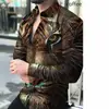 2026 Camisa de Manga Larga Estampada en 3D para Hombre de Venta Caliente Europea y Americana Moda Tendencia Cárdigan Superior de Lunares Degradados