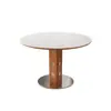 Conjunto de Mesa e Cadeiras de Jantar Estilo Medieval em Ardósia para Apartamentos Pequenos, Novo Modelo 2026, Mesa de Jantar Redonda em Madeira Maciça Freixo Branco