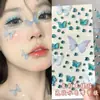 Pegatinas Faciales para Conciertos con Pegatinas de Mariposas Grandes y Accesorios Faciales de Diamante Accesorios de Maquillaje de Diamante Morado Pegatinas Pegatinas de Maquillaje Facial