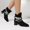 Hebilla de cinturón de nuevo color a juego Botines Tendencia británica Botas estilo Dr. Martens Botas de tacón grueso Tallas grandes 40-46 Botas de comercio exterior