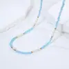 Collar de perlas AK de agua dulce naturales y ojo de gato azul para mujer, lujo ligero, cadena única para la clavícula, de alta gama, moderno y versátil