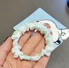 Gomas para el pelo de malla floral estampada, materiales para manualidades DIY de primavera y verano, cintas para el pelo dulces florales de alta elasticidad, tejido