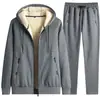 Fabricantes transfronterizos nuevo traje otoño/invierno hombre mediana edad y ancianos con capucha manga larga pantalones una generación de pelo