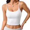 Camiseta Deportiva Transfronteriza de Cuello Redondo con Tirantes Ajustables para Mujer con Almohadillas en el Pecho, Top Corto de Alta Elasticidad para Yoga y Fitness