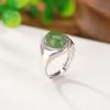 Anillo Yilu de Plata de Ley S925 con Huevo de Jaspe Hetian, Cara Ovalada, Geométrico, Simple, Elegante, Lujo Ligero, Moda, Caro