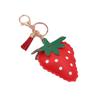 Chaveiro de Couro Morango em Couro de Morango Algodão Preenchido Chaveiro de Carro Pingente de Bolsa Capa de Celular Acessórios para Fones de Ouvido