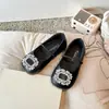 Sapatilhas de Ballet Quadradas Estilo Francês para Crianças 2026 Outono Inicial Novas Slip-ons com Strass para Usar com Saias Sapatilhas de Solado Macio