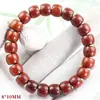Pulseira Reta de Pau-Rosa Vermelho com Contas Únicas em Formato de Barril 8*10mm, Contas de Oração Budistas, Pau-Rosa Olho de Gato, Joia de Mão Estilo Chinês Novo