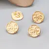Acessórios de botão redondo banhados a ouro em prata de lei S925 acessórios vintage com tinta preta desgastada materiais DIY feitos à mão