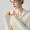 Suéter de Cashmere Centenas de Cores Mostra a Figura Gola Lapela 100% Cashmere 26 Novo Cardigan Tricotado com Zíper Duplo Gola Alta