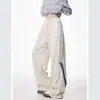 Calça de moletom masculina da moda para primavera e outono, simples e casual, com caimento relaxado, design de perna reta e pernas largas, perfeita para uso casual e esportes