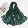 26 Nuevos Versátiles Colores Dulces Pequeño Tejido de Punto Arrugado Gasa de Bali Seda Bufanda para Mujer Color Sólido Bufanda Chal con Protección Solar para Habitaciones con Aire Acondicionado