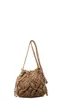 Bolsa Tecida com Fio de Algodão Simples Estilo Coreano 2026 Nova Moda Primavera Verão Bolsa Transversal Saco de Balde Bolsa de Praia