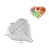 Molde de Silicone para Velas Aromáticas Redondas em Forma de Coração Semi-Tridimensional de Gesso Resina Epóxi DIY