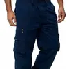 Venta al por mayor de pantalones cargo deportivos para hombre de primavera y otoño, pantalones largos casuales con bolsillos, pantalones de pierna recta modernos y cómodos para plataformas de comercio electrónico independientes