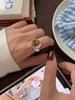 Anillo de Plata de Ley S925 Suchuang con Piedra de Ojo de Tigre Incrustada Estilo Nicho Ámbar Plata Medieval Anillo de Plata Ancho Liso para Mujer