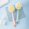 Cepillo de Baño de Doble Cara con Mango Largo Cepillo para Fregar de Baño para el Hogar Cepillo para Fregar Barro Bola de Baño para Fregar Cepillo con Implante de Cerdas Toalla de Baño para Fregar de Lana Suave Cepillo de Tela para Baño