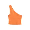 Top Corto Sexy de un Solo Hombro Estilo Europeo y Americano de Moda para Mujer, Nuevo Top Halter Asimétrico de Moda de Verano