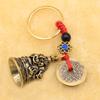 Llavero accesorios de joyería tradicionales de cobre auténtico cinco emperador dinero campana de latón grifo campanilla de viento colgante hecho a mano retro tres leones