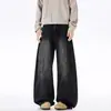 2026 Nuevos Pantalones de Mezclilla Desgastados Deconstruidos Estilo Retro Americano con Forma de Guadaña para Hombres y Mujeres, Pantalones Baggy de Pierna Ancha de Moda con Forma de Guadaña