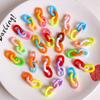 Accesorios de cadena en U de acrílico colorido, joyería DIY, llavero con carcasa para teléfono móvil, cadena colgante creativa, adornos, regalo pequeño personalizado