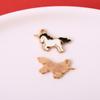 Kc Gold Cartoon Pony Unicorn Alloy Acessórios Oil Dropping Animal Pingente Pequeno Pingente Coreano Brincos Metal diy