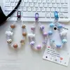 Chica Creativa Cadena de Teléfono de Caramelo con Cuentas Dopamina Llavero de Pastel con Cuentas Pintadas a Mano Accesorios para Bolsos Mismo en Vivo