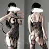 Lingerie Sexy Tentação Sexy Peça Única Sem Tirar Meias Abertas plus size Renda
